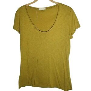 Marine Layer Scoop Neck Short Sleeve Mustard Yellow Lightweight T-Shirt Womens S